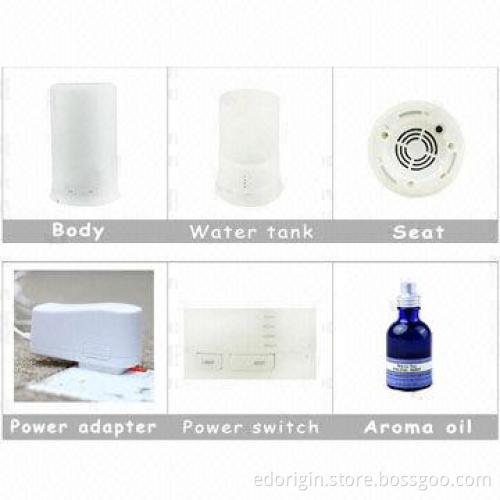 Aroma mist humidifier with flash LED light, can add essential oil, perfume, 2 hours shut down